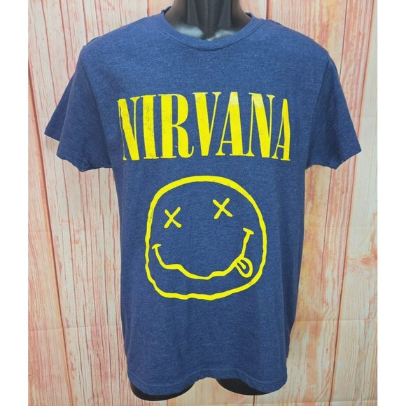 Nirvana Smiley Face Logo Mens T-Shirt Size Small - Picture 1 of 7